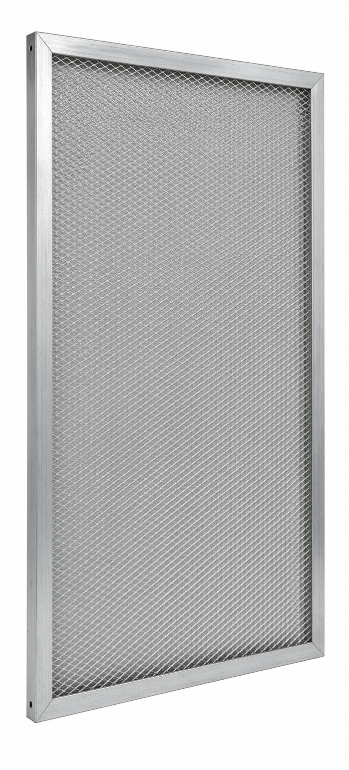 Permanent AC filter with a metal frame and mesh filtration surface